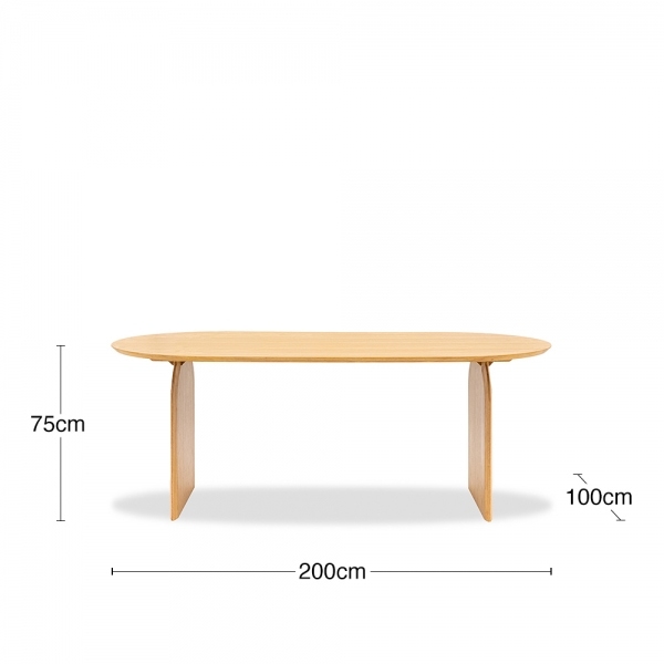 Mina 6 Seat Wooden Dining Table, Oak