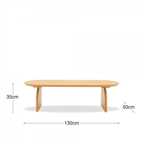 Mina Wooden Coffee Table, Oak
