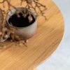 Mina Wooden Round Side Table, Oak