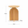 Mina Wooden Round Side Table, Oak