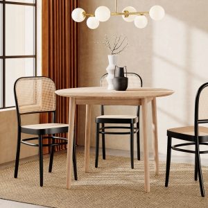 Montreux 4-6 Seat Extendable Round Dining Table, Oak