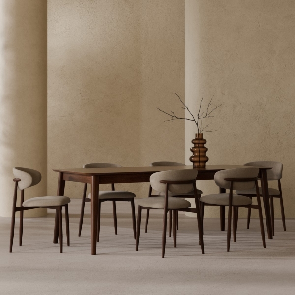 montreux-halston-6-chair-dining-set-walnut-latte-sustainable-fabric-p46669-2886919_image Montreux & Halston 6 Chair Dining Set, Walnut & Latte Sustainable Fabric