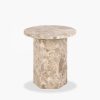 Naxos Round Side Table, Latte Marble