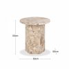 Naxos Round Side Table, Latte Marble