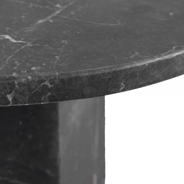 Naxos Round Side Table, Onyx Black Marble