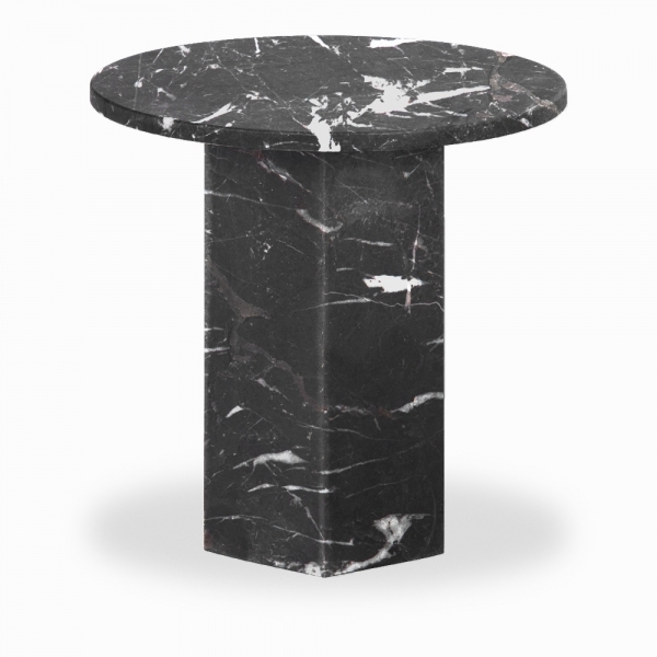 Naxos Round Side Table, Onyx Black Marble