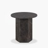 Naxos Round Side Table, Storm Grey Marble
