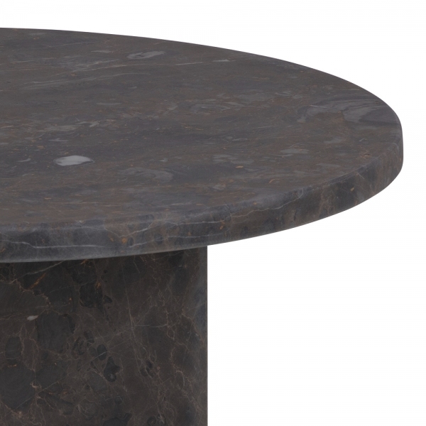 Naxos Round Side Table, Storm Grey Marble