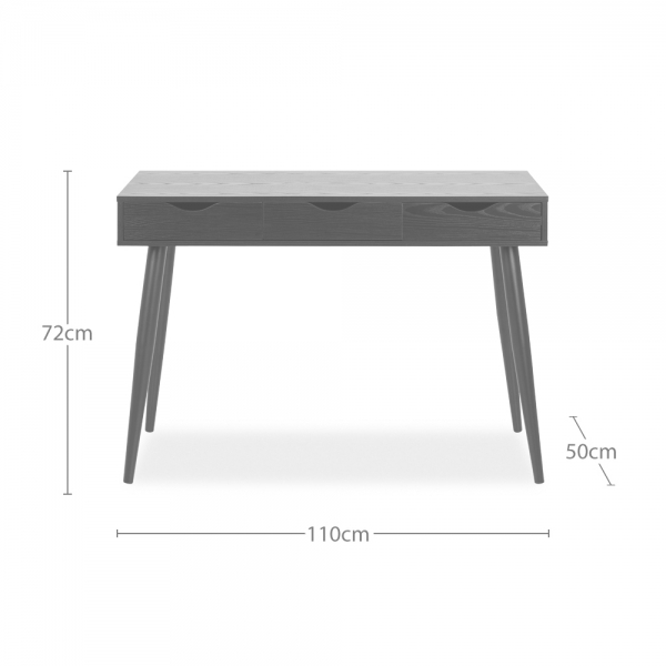 Neptun Office Desk, Black Ash