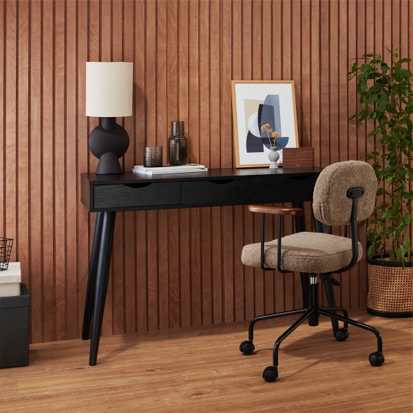 Neptun Office Desk, Black Ash