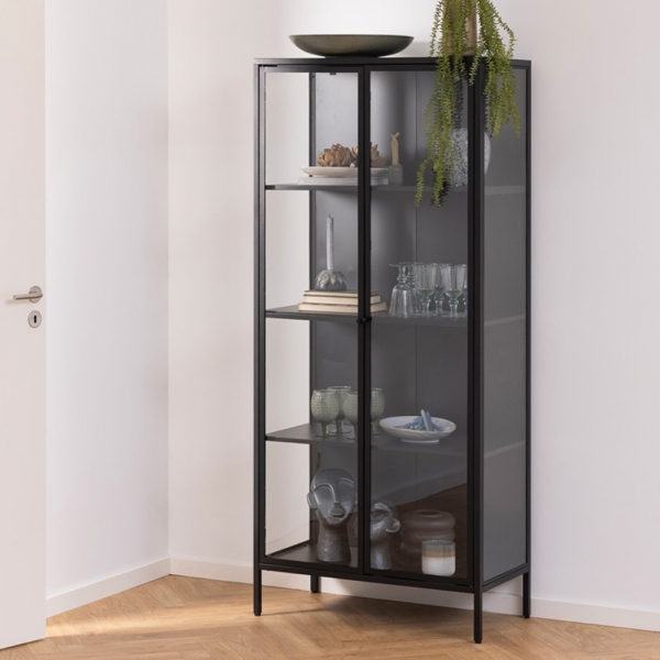 Newcastle Large Display Cabinet, Black