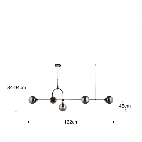 niamh-linear-pendant-chandelier-smokey-grey-p43823-2858137_image Niamh Linear Pendant Chandelier, Smokey Grey