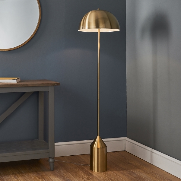 Nova Floor Lamp, Brushed Brass