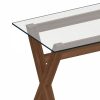 Nyra Office Desk, Glass & Walnut