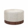 Oberon Footstool, Speckled Stone Sustainable Boucle