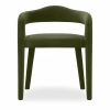 Ophelia Carver Dining Chair, Olive Green Sustainable Velvet