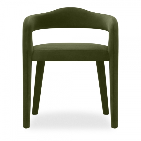 Ophelia Carver Dining Chair, Olive Green Sustainable Velvet