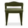 Ophelia Carver Dining Chair, Olive Green Sustainable Velvet