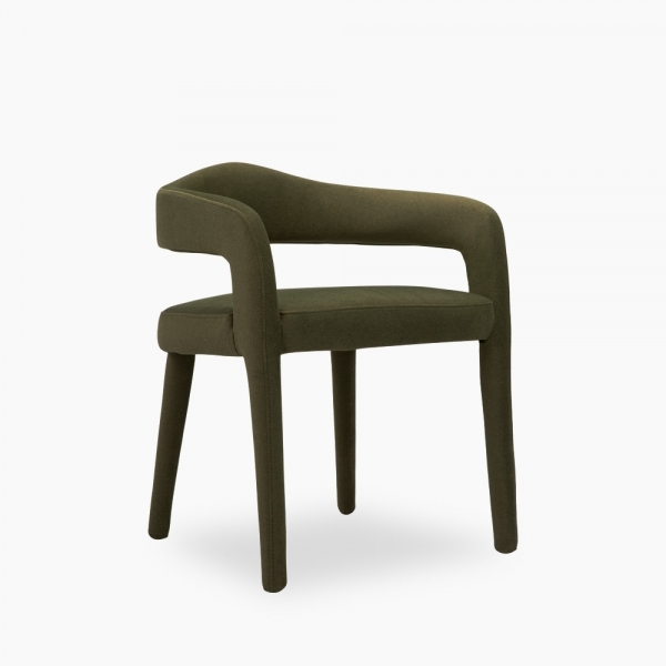 Ophelia Dining Chair, Moss Green Sustainable Mohair Velvet
