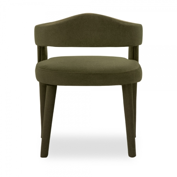 Ophelia Dining Chair, Moss Green Sustainable Mohair Velvet