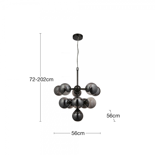 oscar-globe-pendant-chandelier-smokey-grey-p43851-2858628_image Oscar Globe Pendant Chandelier, Smokey Grey