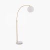 Otto Floor Lamp, Brass & White Marble