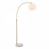 Otto Floor Lamp, Brass & White Marble
