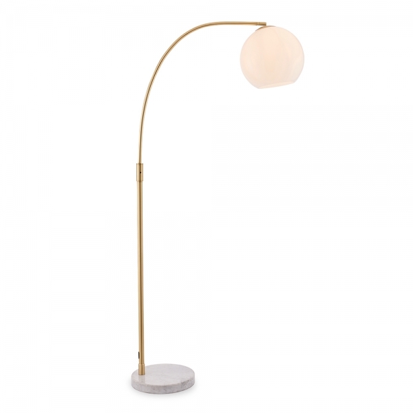 Otto Floor Lamp, Brass & White Marble