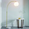 Otto Floor Lamp, Brass & White Marble