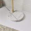 Otto Floor Lamp, Brass & White Marble