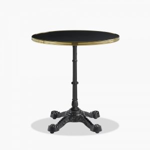Parisian Style Flat Auto-Adjust Bar Table, Black & Brass