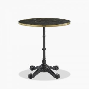 Parisian Style Flat Auto-Adjust Bar Table, Dark Marble & Brass