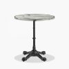 Parisian Style Flat Auto-Adjust Bar Table, White Marble & Chrome
