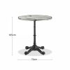 Parisian Style Flat Auto-Adjust Bar Table, White Marble & Chrome