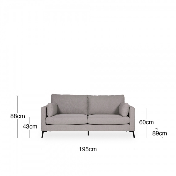 Raven 3 Seater Sofa, Greige