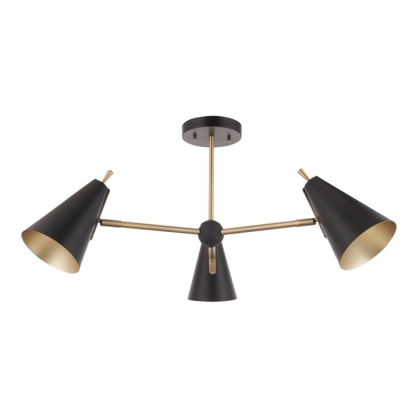 Reece Semi Flush Light, Black