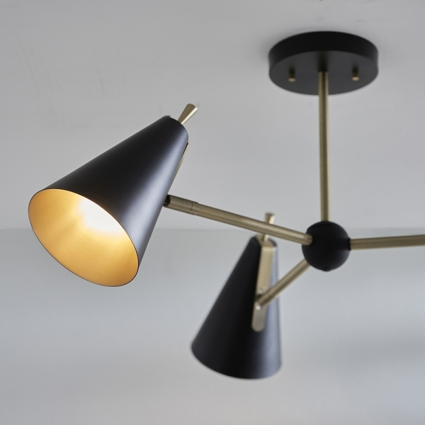 Reece Semi Flush Light, Black