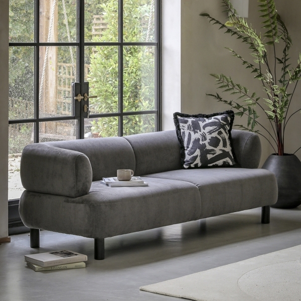 Reilly 3 Seater Sofa, Anthracite Grey