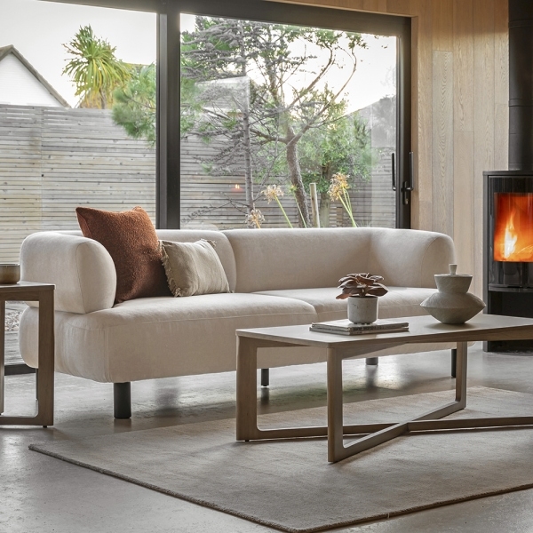 Reilly 3 Seater Sofa, Cool Cream