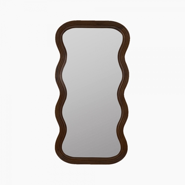 Ridley Wavy Full Length Mirror, Walnut