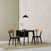 Roxby 2 Chairs Dining Set, Oak & Black