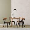 Roxby 4 Chairs Round Table Dining Set, Oak & Black