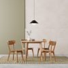 Roxby 4 Chairs Round Table Dining Set, Oak