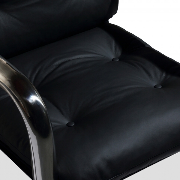 Rudolph Accent Chair, Black Leather