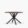 Sawyer 4 Seat Round Dining Table, Walnut Effect