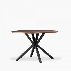 Sawyer 4 Seat Round Dining Table, Walnut Effect