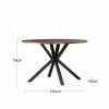 Sawyer 4 Seat Round Dining Table, Walnut Effect