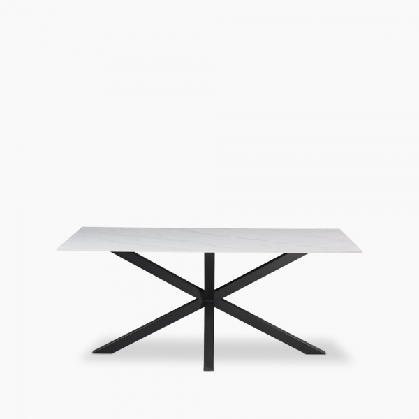 Sawyer 6 Seat Dining Table, White Ceramic