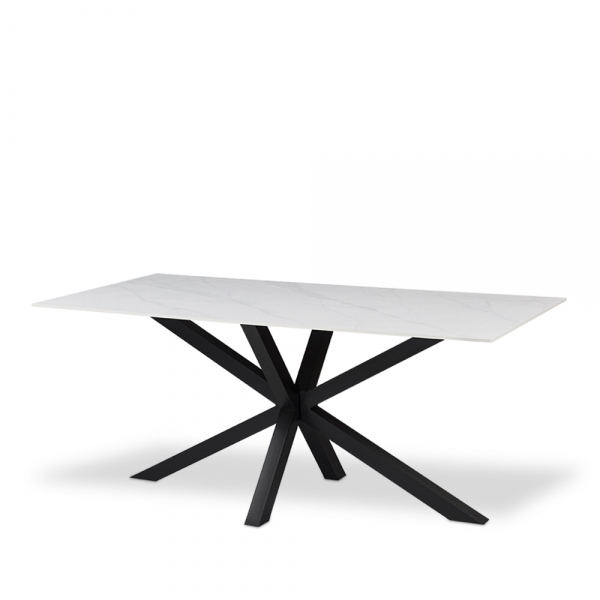 Sawyer 6 Seat Dining Table, White Ceramic