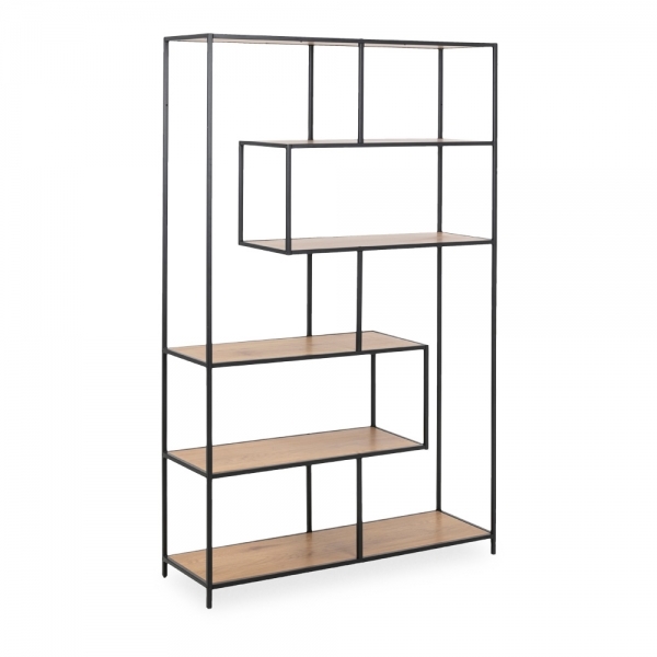 Seaford Large Display Unit, Oak & Black